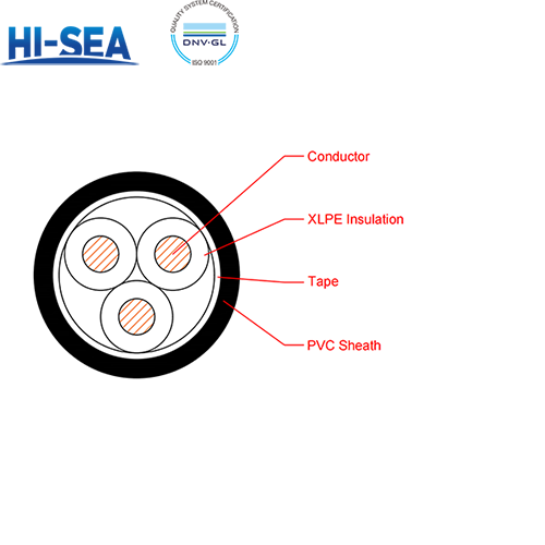 CJV/SA XLPE Insulation Flame Retardant Marine Power Cable